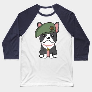 Green Beret French Bulldog Baseball T-Shirt